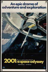 6x123 2001: A SPACE ODYSSEY style A 1sh '68 Stanley Kubrick, art of space wheel by Bob McCall!