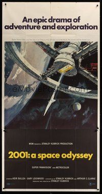 6x052 2001: A SPACE ODYSSEY 3sh '68 Stanley Kubrick, art of space wheel by Bob McCall!