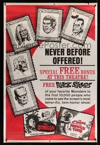 6x048 GORGON/CURSE OF THE MUMMY'S TOMB 40x60 '64 free black stamps of your favorite monsters!