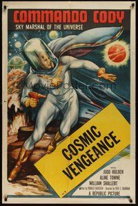 6x162 COMMANDO CODY chapter 3 1sh '53 Sky Marshal of the Universe, cool art, Cosmic Vengeance!