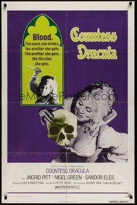 6x166 COUNTESS DRACULA 1sh '71 Hammer, Ingrid Pitt, the more she drinks, the thirstier she gets!