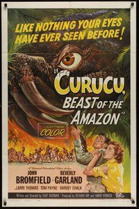6x170 CURUCU, BEAST OF THE AMAZON 1sh '56 Universal horror, great monster art by Reynold Brown!