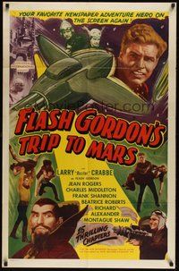 6x198 FLASH GORDON'S TRIP TO MARS 1sh R40s Buster Crabbe serial, cool sci-fi images!