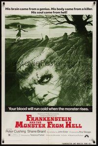 6x200 FRANKENSTEIN & THE MONSTER FROM HELL 1sh '74 your blood will run cold when he rises!