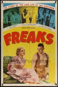 6x201 FREAKS 1sh R49 Tod Browning classic, the story of the love life of the sideshow, Dwain Esper