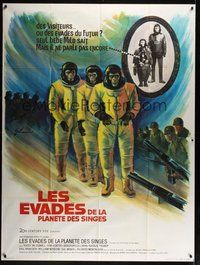 6x093 ESCAPE FROM THE PLANET OF THE APES French 1p '71 different sci-fi art by Boris Grinsson!
