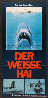 6x684 JAWS German pressbook '75 art of Steven Spielberg's classic man-eating shark!
