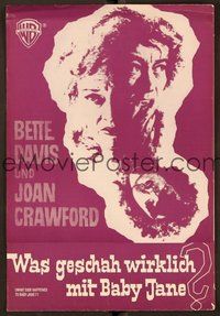 6x688 WHAT EVER HAPPENED TO BABY JANE? German pressbook '62 Aldrich, Bette Davis, Joan Crawford