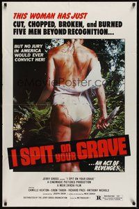 6x221 I SPIT ON YOUR GRAVE 1sh '78 classic image of woman who tortured 5 men beyond recognition!