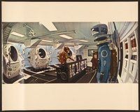 6x086 2001: A SPACE ODYSSEY color 16x20 still '68 Cinerama c/u of astronaut in space station!