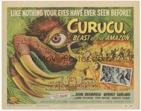 6x328 CURUCU, BEAST OF THE AMAZON TC '56 Universal horror, great monster art by Reynold Brown!