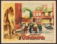 6x411 GIANT BEHEMOTH LC #2 '59 people running from the massive brontosaurus dinosaur monster!