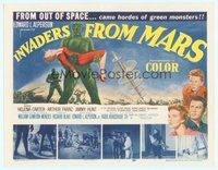 6x340 INVADERS FROM MARS TC '53 classic, art of hordes of green monsters from outer space!