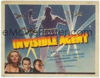 6x341 INVISIBLE AGENT TC '42 great fx image of invisible man with WWII airplanes, Peter Lorre