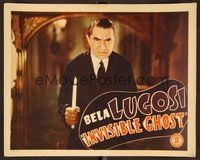 6x431 INVISIBLE GHOST LC '41 best close up of creepy Bela Lugosi scowling & holding candle!