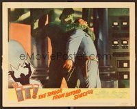 6x438 IT! THE TERROR FROM BEYOND SPACE LC #8 '58 great c/u of wacky monster choking his victim!