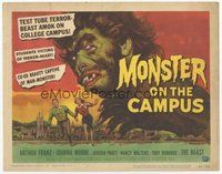 6x355 MONSTER ON THE CAMPUS TC '58 Jack Arnold directed, great artwork of beast amok at college!