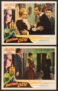 6x561 NIGHTMARE CASTLE 2 LCs '66 Gli Amanti d'Oltretomba, Barbara Steele in Italian horror!