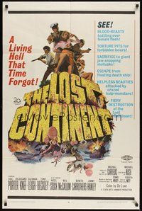 6x233 LOST CONTINENT 1sh '68 discovered in all its monstrous horror, living hell that time forgot!