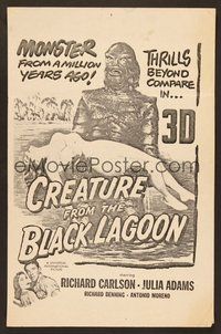 6x710 CREATURE FROM THE BLACK LAGOON ad page '54 great image of the monster carrying girl!
