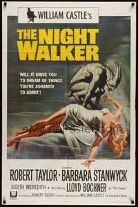 6x252 NIGHT WALKER 1sh '65 William Castle, Reynold Brown art of monster & sexy near-naked girl!