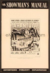 6x082 TARANTULA pressbook '55 great art of people running from 100 foot high spider monster!