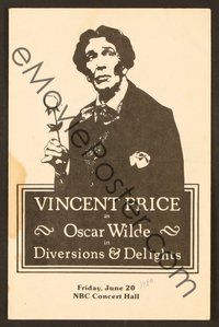 6x750 DIVERSIONS & DELIGHTS stage play program '80 Vincent Price starring as Oscar Wilde!