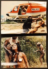 6x708 DOOMED TO DIE 16 Dutch color 8x11 stills '80 Umberto Lenzi, lots of cannibals & naked girls!
