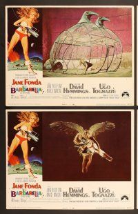 6x492 BARBARELLA 8 LCs '68 sexiest Jane Fonda is Queen of the Galaxy, directed by Roger Vadim!