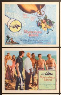 6x532 MYSTERIOUS ISLAND 6 LCs '61 Ray Harryhausen, Jules Verne sci-fi, cool hot-air balloon art!