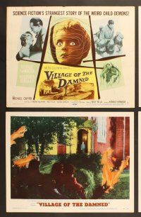 6x517 VILLAGE OF THE DAMNED 8 LCs '60 George Sanders won't leave those strange little kids alone!