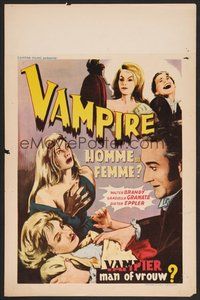 6y349 CURSE OF THE BLOOD-GHOULS Belgian '62 cool close up art of female vampires!