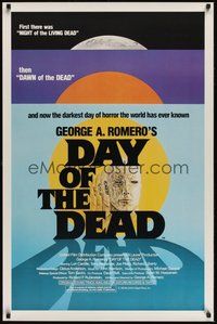 6y504 DAY OF THE DEAD 1sh '85 George Romero's Night of the Living Dead zombie horror sequel!