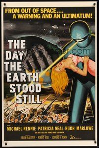 6y469 DAY THE EARTH STOOD STILL S2 recreation 1sh 2001 Robert Wise, classic art of Gort & Neal!