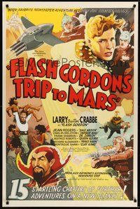 6y467 FLASH GORDON'S TRIP TO MARS S2 recreation 1sh 2001 whole serial, great stone litho sci-fi art!