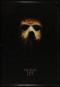 6y514 FRIDAY THE 13th teaser DS 1sh '09 Marcus Nispel directed, great image of classic mask!
