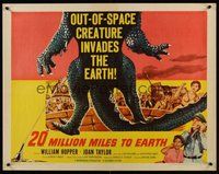 6y004 20 MILLION MILES TO EARTH style A 1/2sh '57 out-of-space creature invades the Earth, cool art