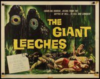 6y027 GIANT LEECHES 1/2sh '59 rising from the depths of Hell to kill and conquer, cool horror art!