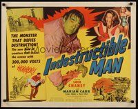 6y033 INDESTRUCTIBLE MAN style B 1/2sh '56 Lon Chaney Jr. as the inhuman, invincible monster!