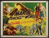 6y048 MARS ATTACKS THE WORLD green style 1/2sh R50 Buster Crabbe as Flash Gordon, cool montage!