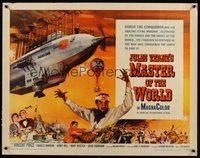 6y050 MASTER OF THE WORLD 1/2sh '61 Jules Verne, Vincent Price, art of enormous flying machine!