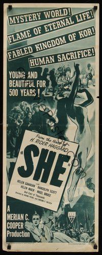 6y095 SHE insert R48 Randolph Scott, Helen Mack, Helen Gahagan, human sacrifice!