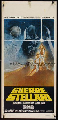 6y146 STAR WARS Italian locandina '77 George Lucas classic sci-fi epic, great art by Tom Jung!