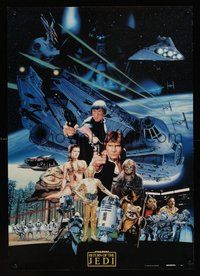 6y281 RETURN OF THE JEDI commercial Japanese '83 George Lucas, cool totatlly different art of cast!