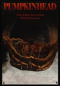 6y554 PUMPKINHEAD 1sh '88 directed by Stan Winston, Lance Henriksen, gross horror art!