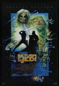 6y559 RETURN OF THE JEDI style D advance 1sh R97 George Lucas classic, Struzan artwork!