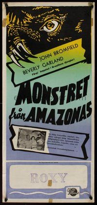 6y123 CURUCU, BEAST OF THE AMAZON Swedish stolpe '56 Universal horror, great monster art!