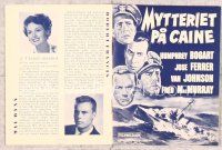 6z014 CAINE MUTINY Danish program '54 Humphrey Bogart, Jose Ferrer, Van Johnson, Fred MacMurray