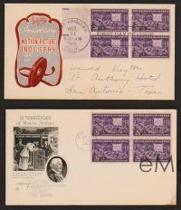 6z037 COMMEMORATIVE ENVELOPES 4 envelopes '44 motion picture history envelopes, D.W. Griffith!