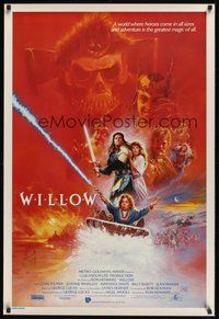 7a028 WILLOW Aust 1sh '88 George Lucas & Ron Howard directed, different Brian Bysouth art!